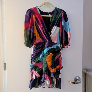 Hutch Rare Multicolor Abstract Party Mini Dress XS NWT